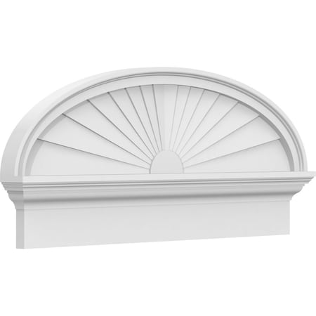 Ekena Millwork Elliptical Sunburst Architectural Grade PVC Combination Pediment, 34"W x 15-3/8"H x 2-3/4"P PEDPC034X155ELL01